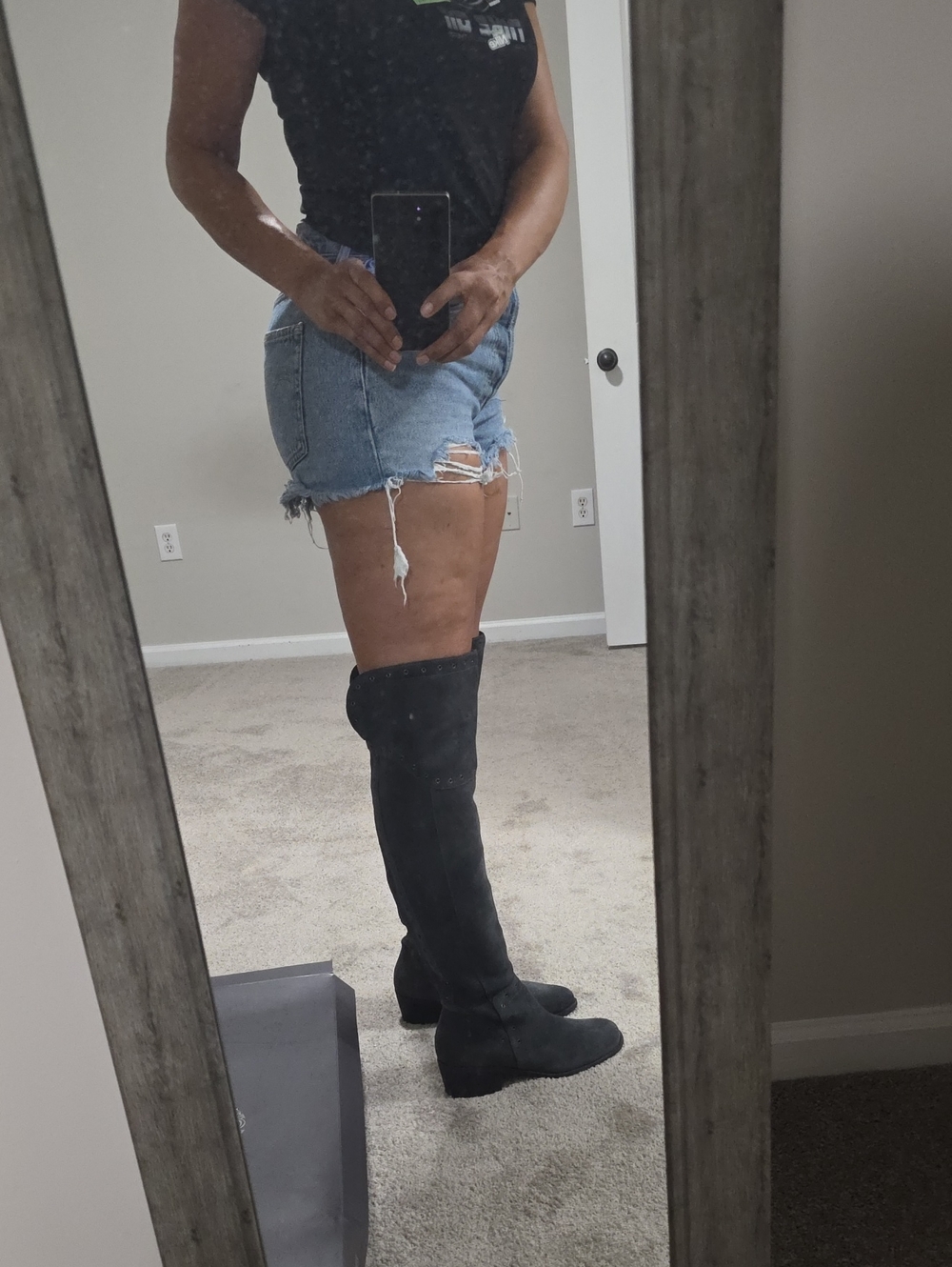Vince Camuto Black Over-the-Knee Suede Boots